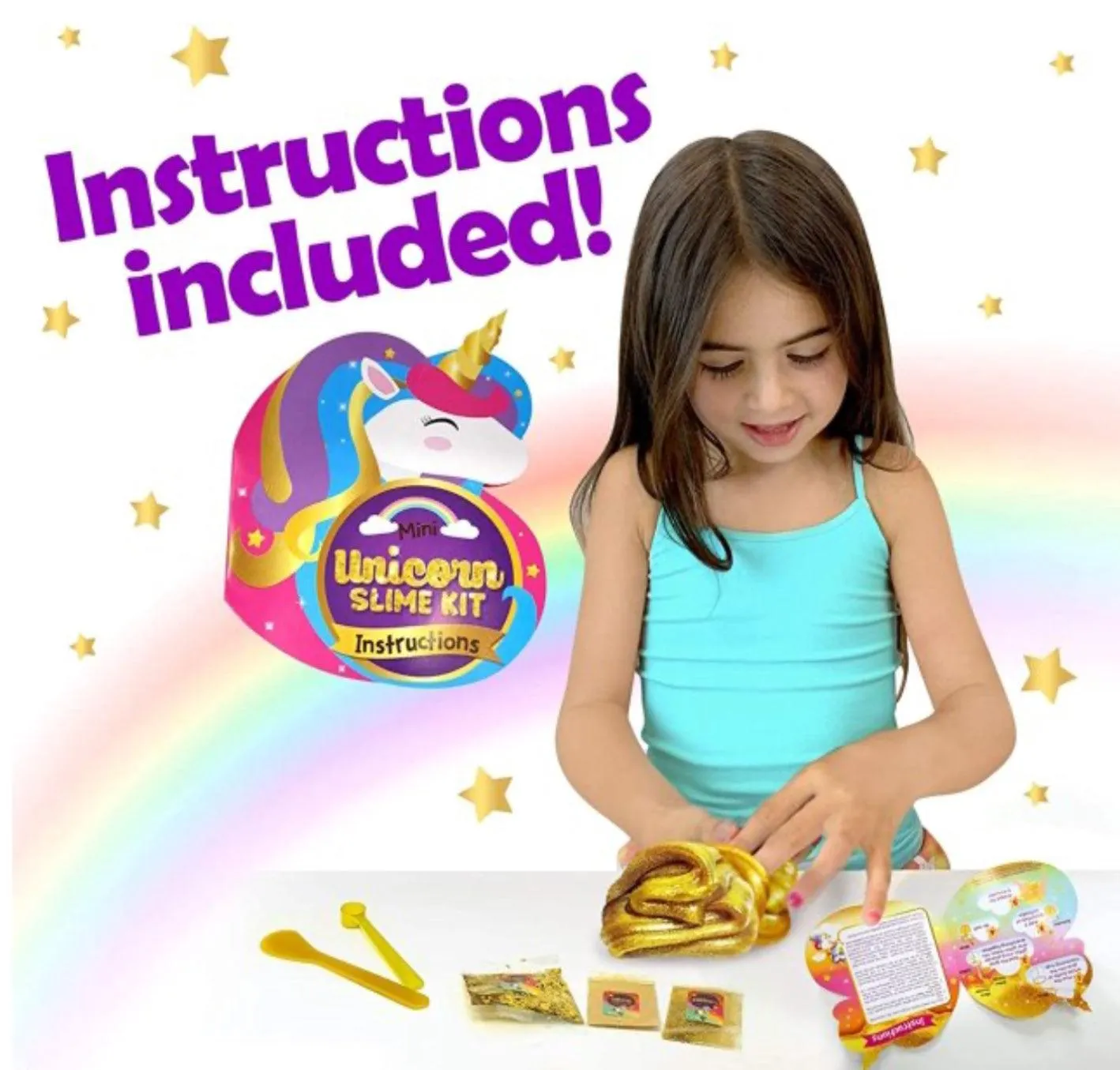 GirlZone Glittering Gold Mini Slime Kit - Gold