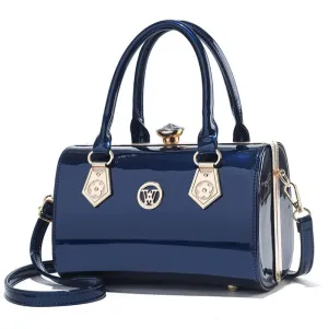 Glossy Patent Leather Diamond Handbag