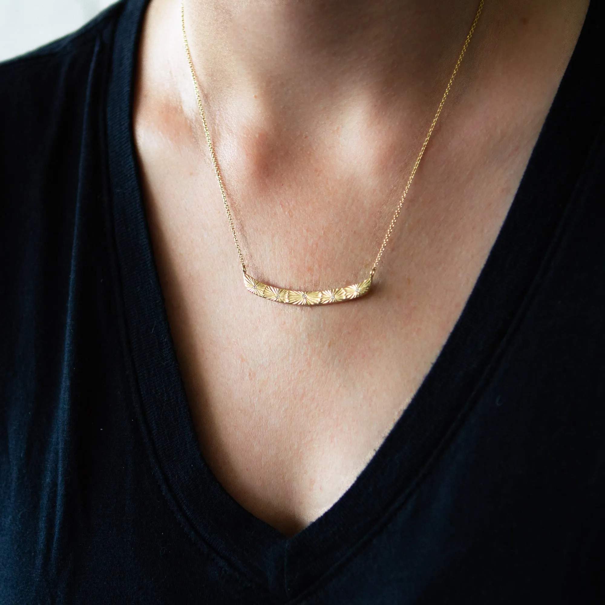 Gold Luminous Bar Necklace