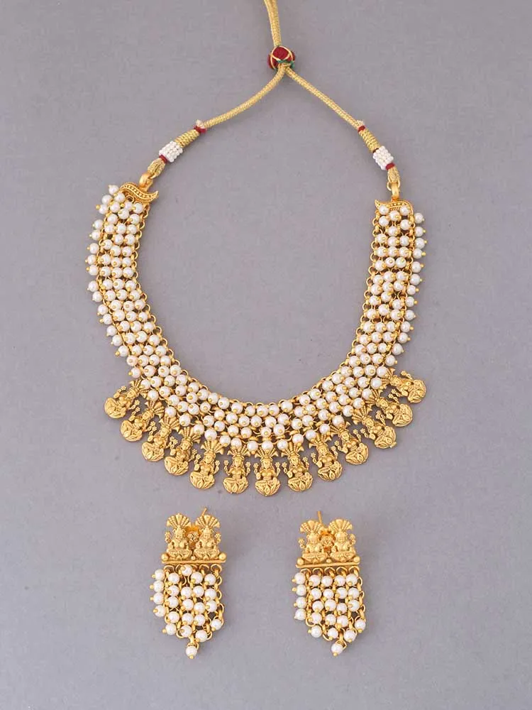 Golden Kamadhenu Temple Jewellery Set