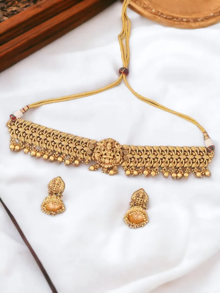 Golden Mahadevi Temple Jewellery Set