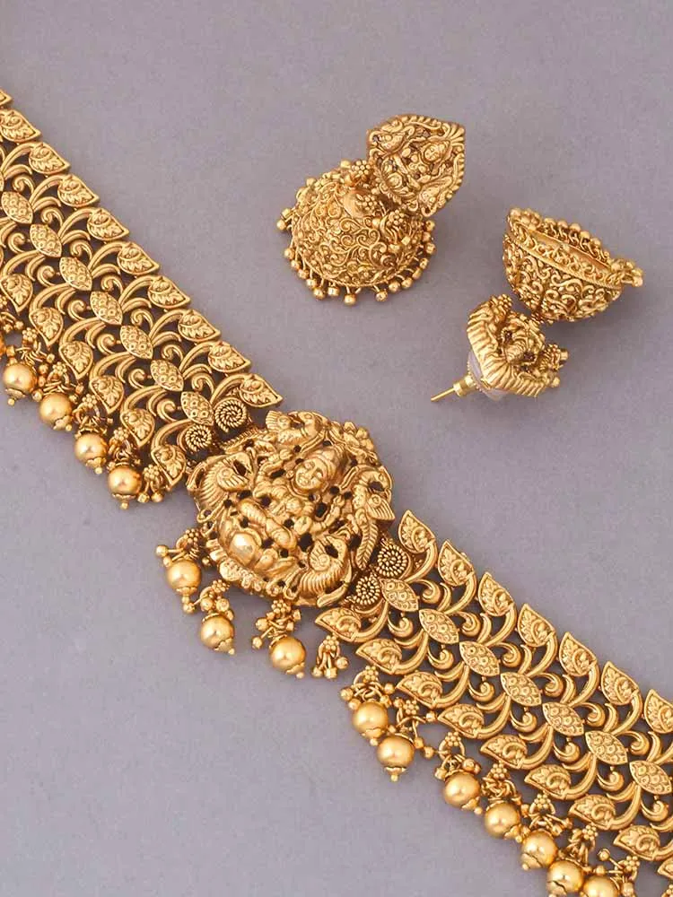 Golden Mahadevi Temple Jewellery Set