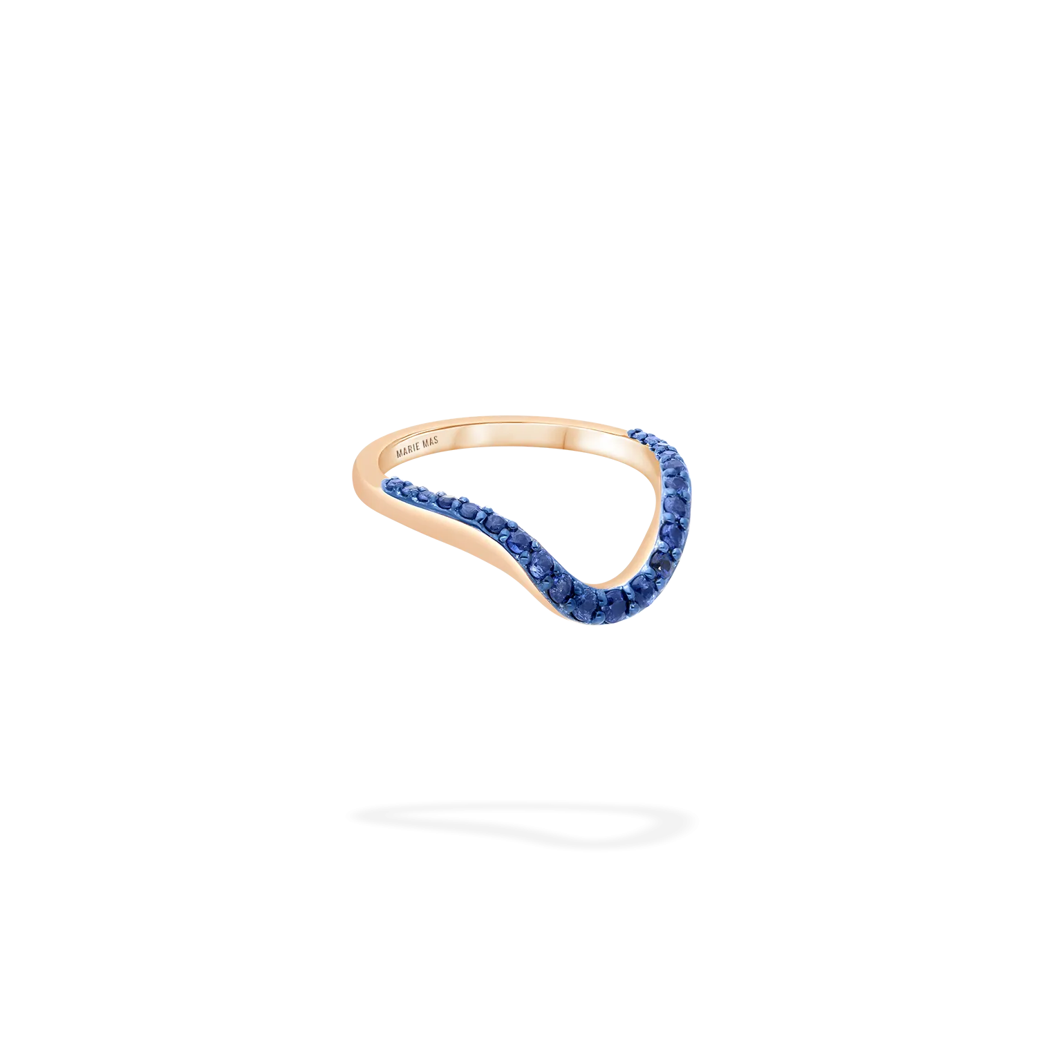 Grand Halo Ring | Half pavé, rose gold & sapphires