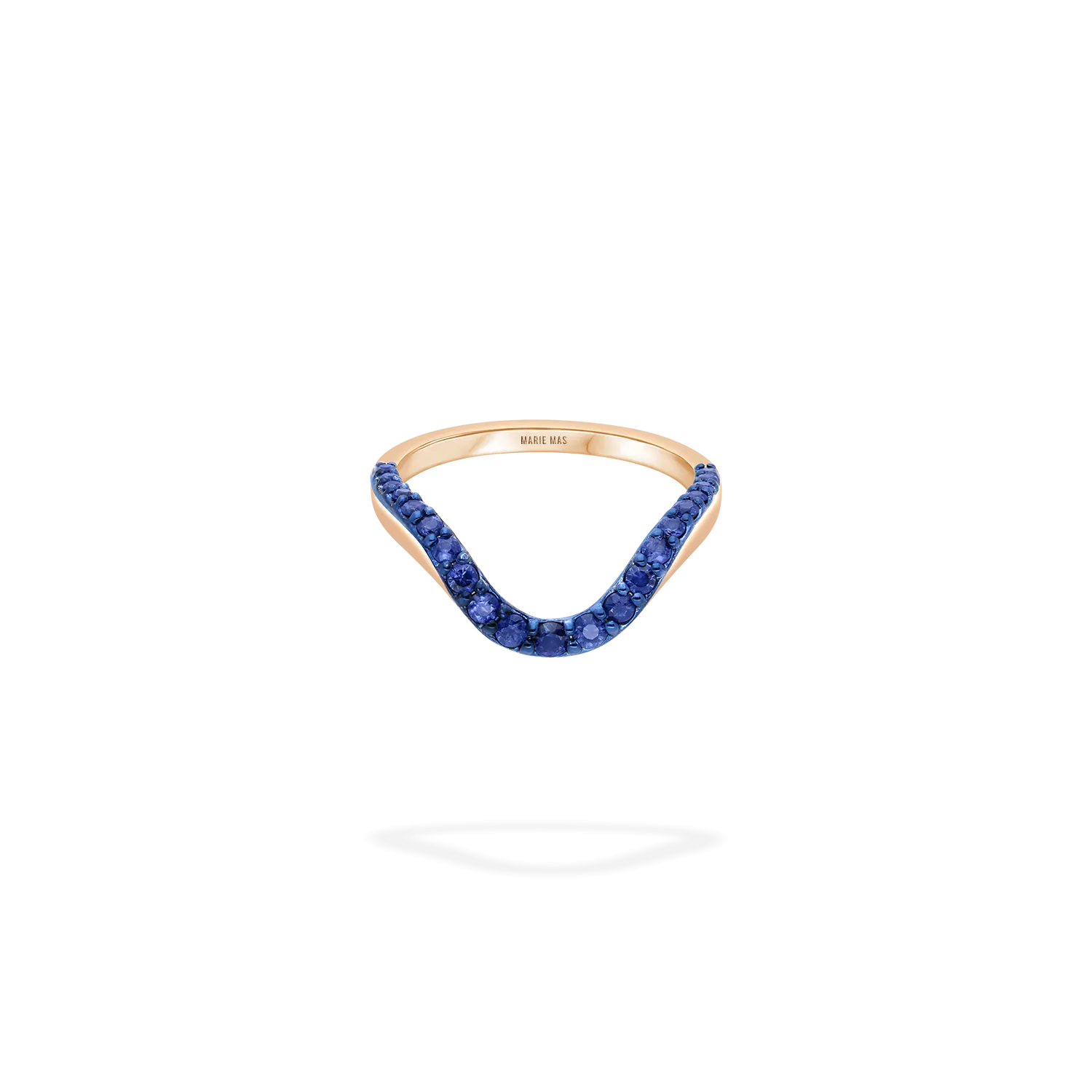 Grand Halo Ring | Half pavé, rose gold & sapphires