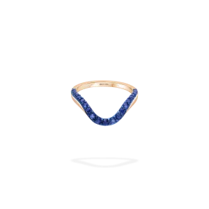 Grand Halo Ring | Half pavé, rose gold & sapphires