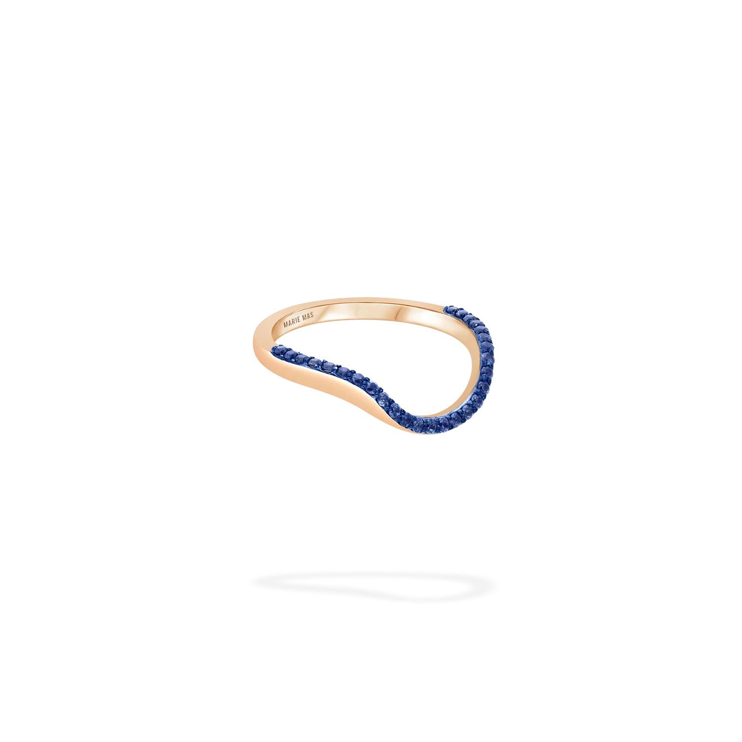 Halo Ring |  | Half pavé, rose gold & sapphires
