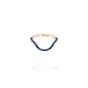 Halo Ring |  | Half pavé, rose gold & sapphires