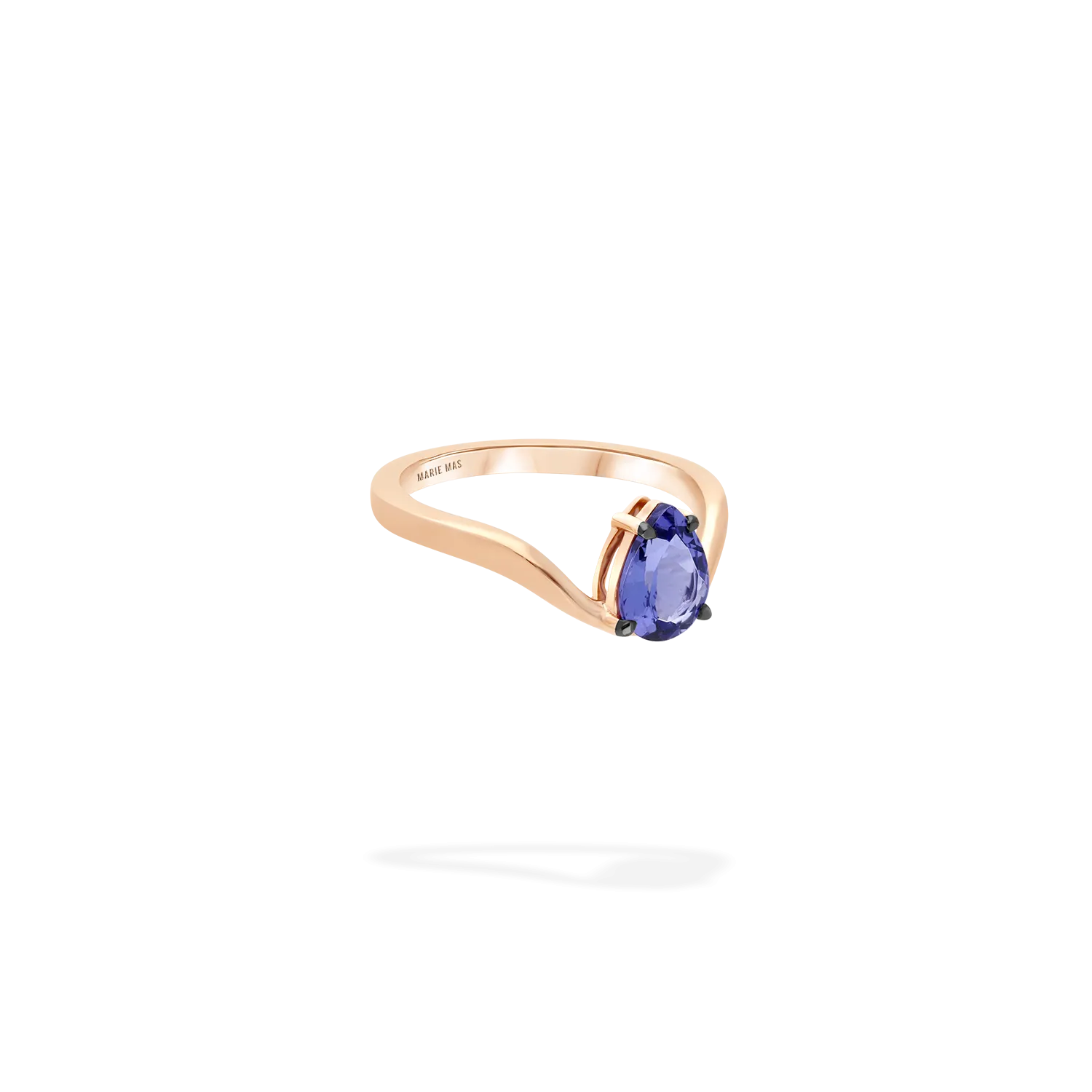 Halo Ring | rose gold & pear Tanzanite