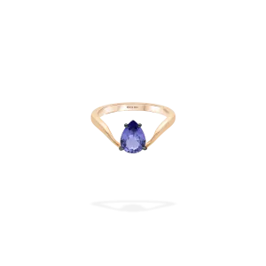 Halo Ring | rose gold & pear Tanzanite