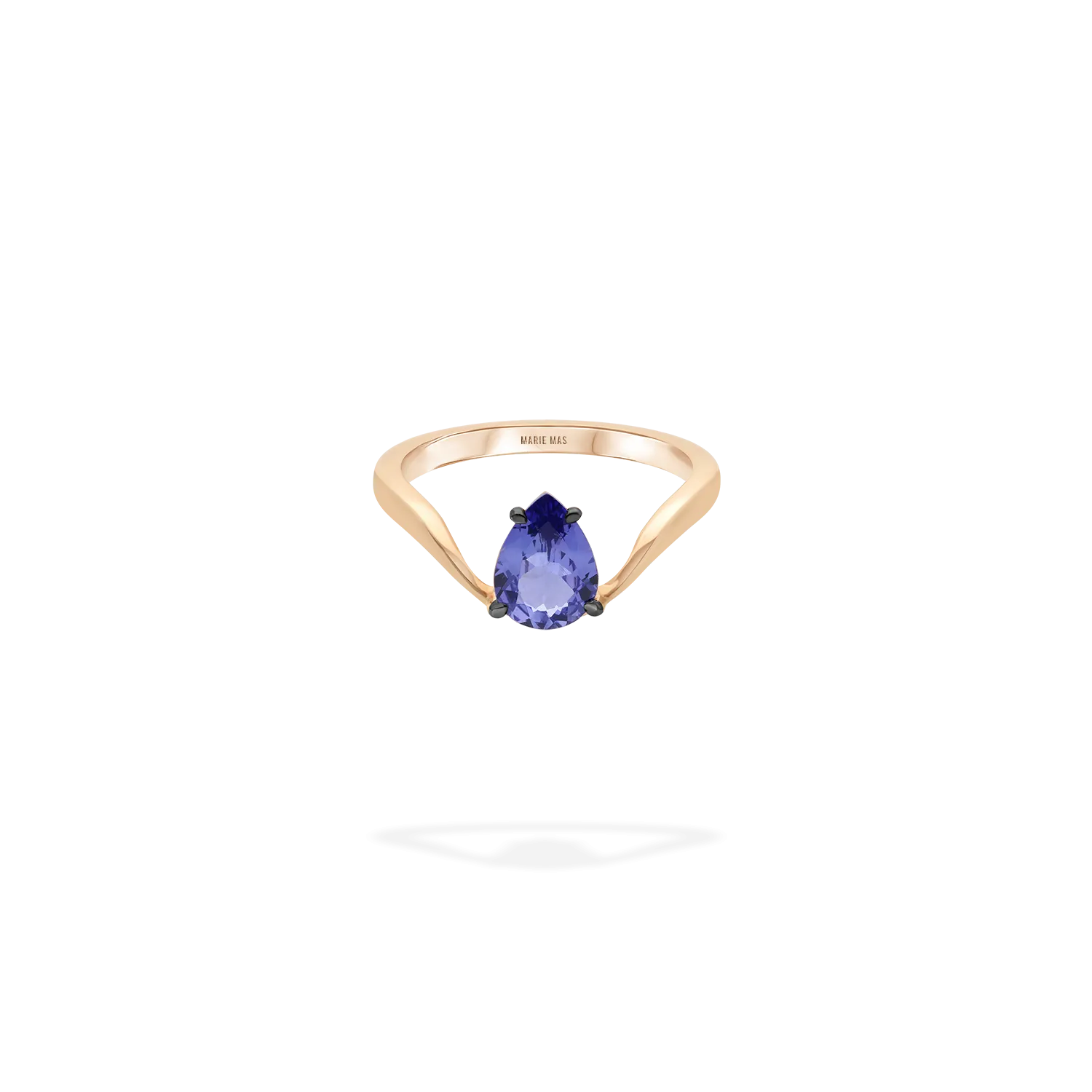 Halo Ring | rose gold & pear Tanzanite
