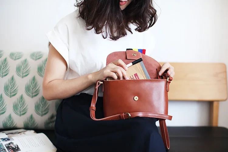 Handmade Flap Bag Women's Leather Crossbody Bags Purses For Women