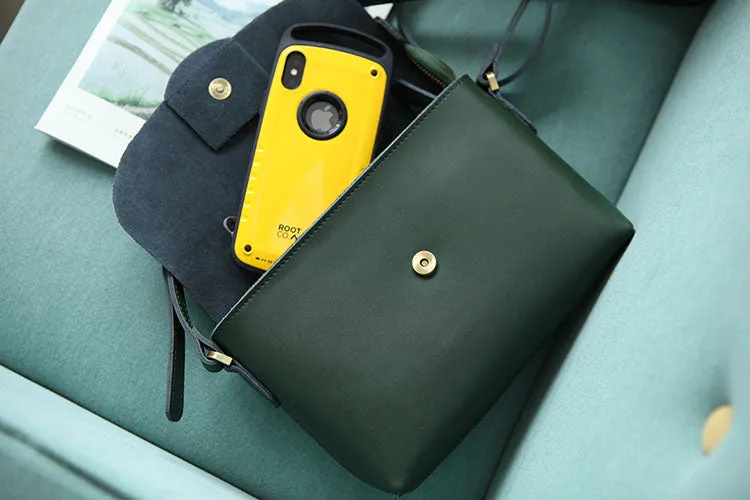 Handmade Flap Bag Women's Leather Crossbody Bags Purses For Women
