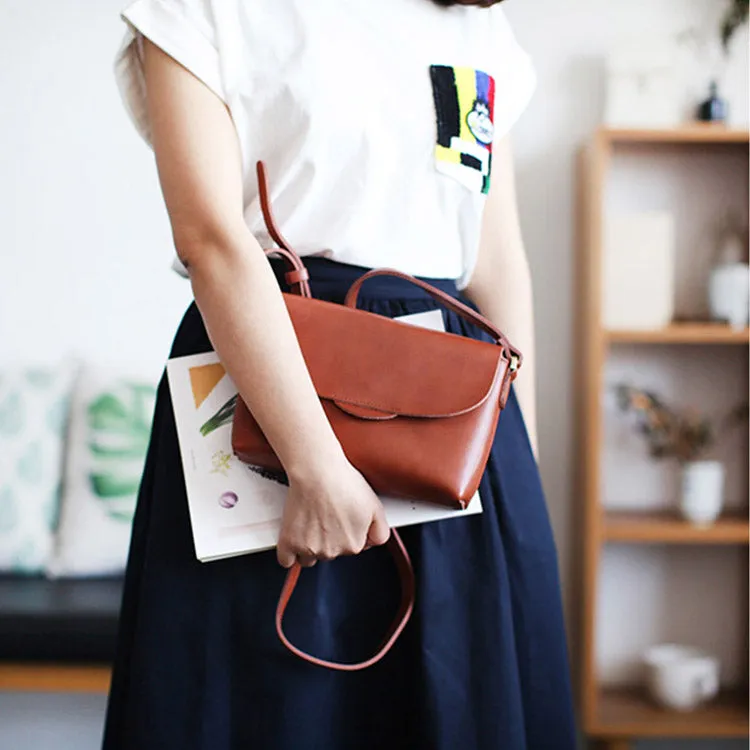 Handmade Flap Bag Women's Leather Crossbody Bags Purses For Women