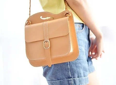 Handmade Leather Cute Brown Small Shoulder Bag Personalized Monogrammed Gift Custom Women Crossbody Bag Purse Shoulder Bag Purse
