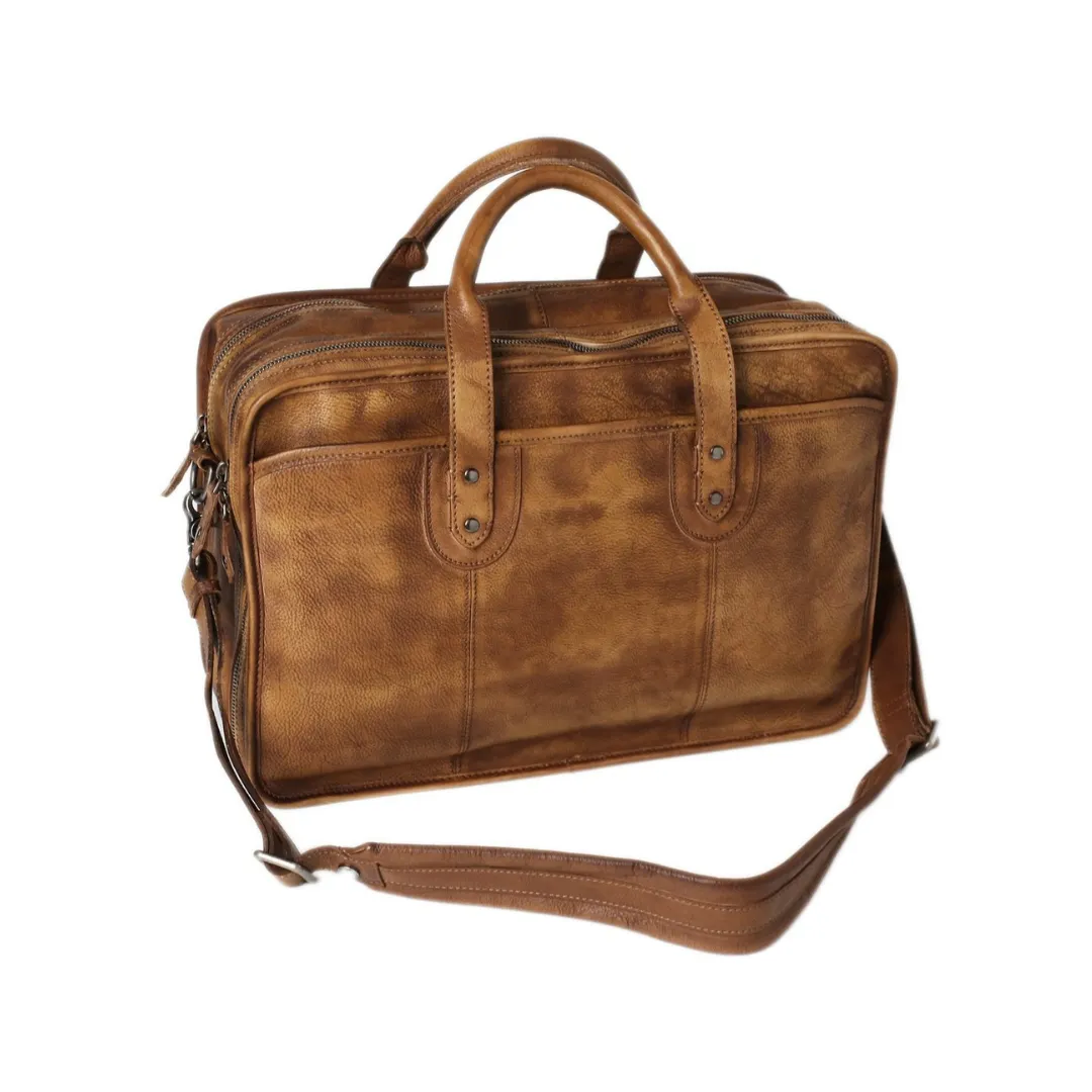 Handmade Retro Full Grain Leather Men's Executive Handbag, Satchel