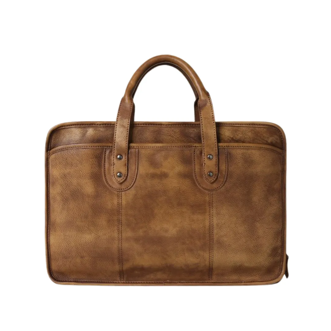 Handmade Retro Full Grain Leather Men's Executive Handbag, Satchel