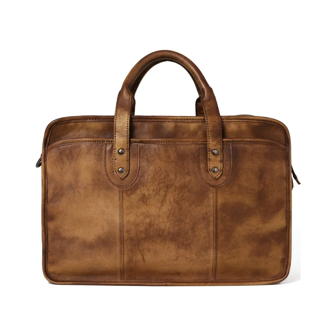 Handmade Retro Full Grain Leather Men's Executive Handbag, Satchel