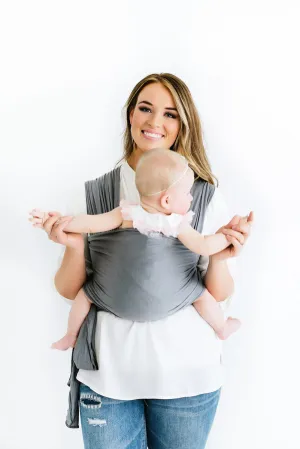 Happy Baby - Stretchy Baby Wrap | Slate   Black Webbing