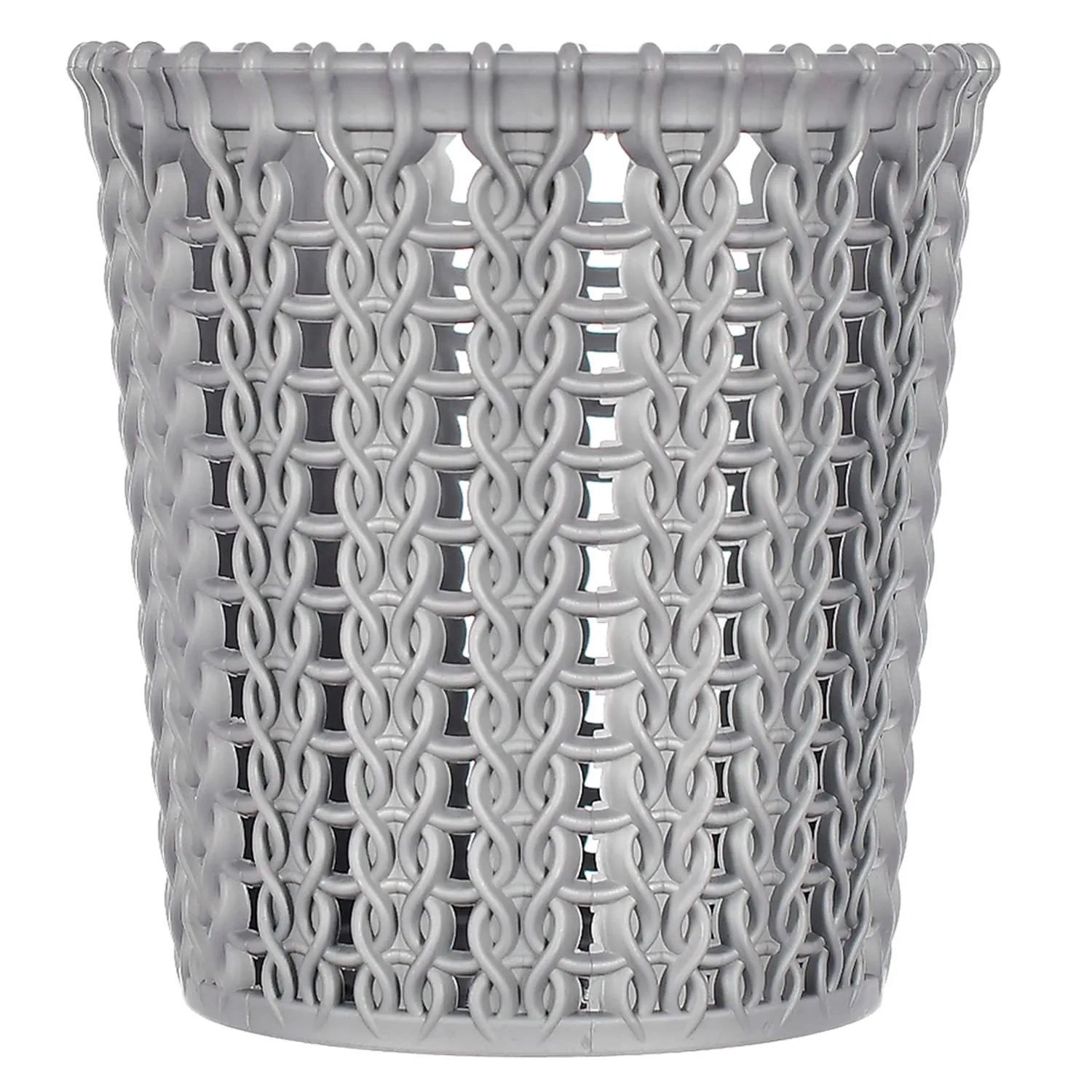 Heart Home Round Shape M 10 Multipurpose Plastic Holder/Organizer for Kitchen, Bathroom, Office, Living Room - Pack of 2 (Grey)-46HH0426