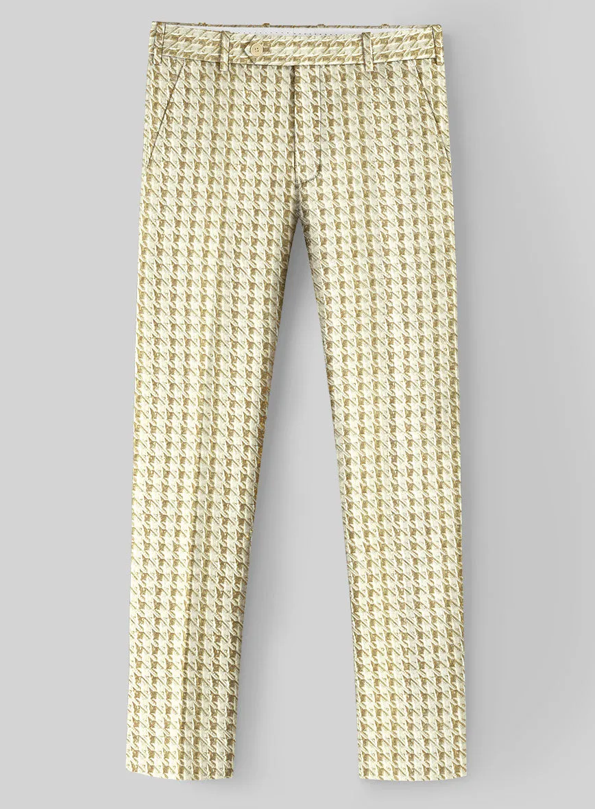 Italian Silk Golden Houndstooth Suit