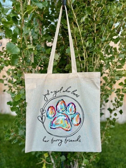 Just A Girl Who Loves Her Fury Friends Canvas Tote Bag