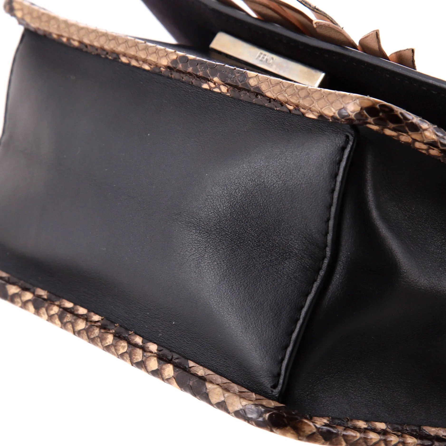 Kan I F Shoulder Bag Embellished Leather with Python Small
