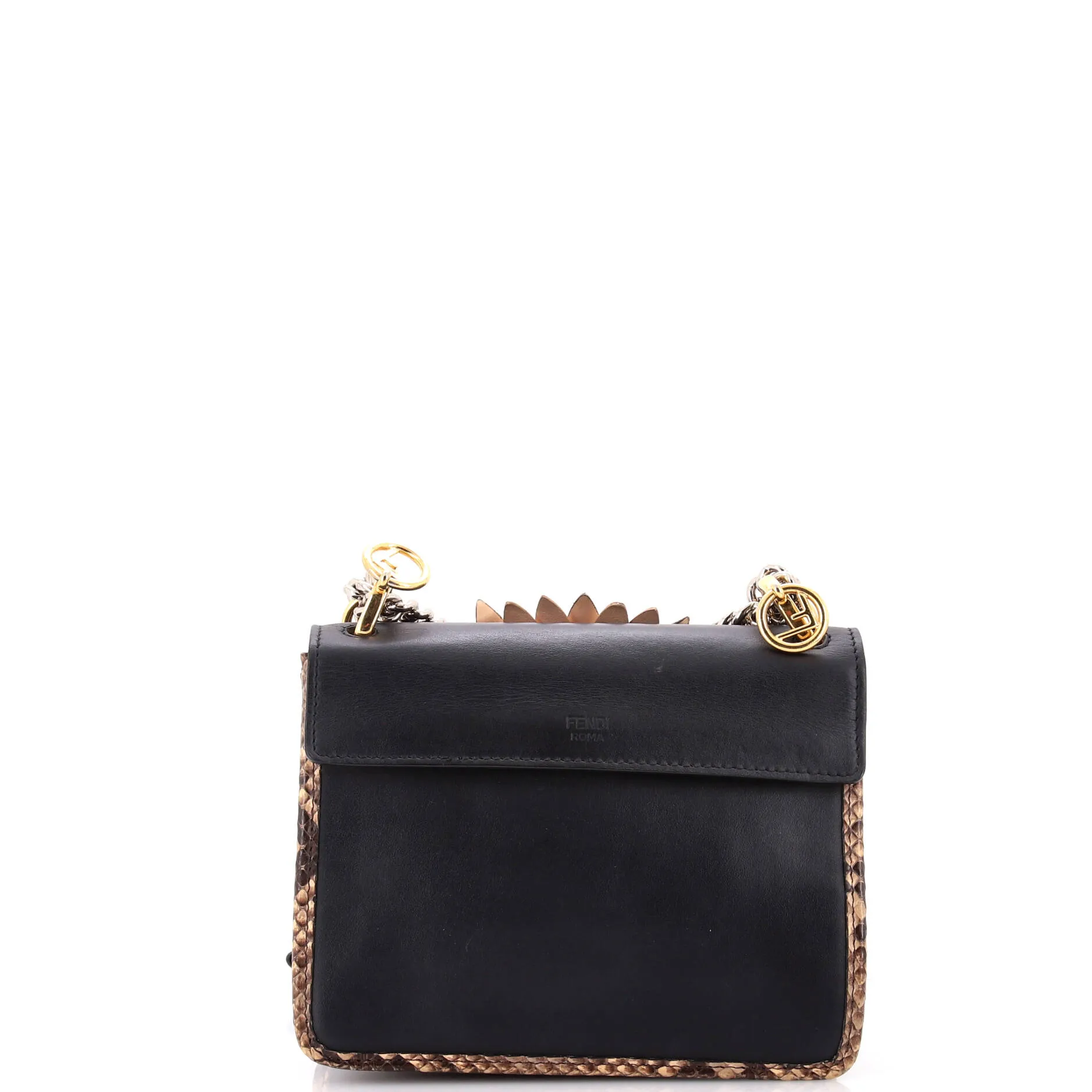 Kan I F Shoulder Bag Embellished Leather with Python Small