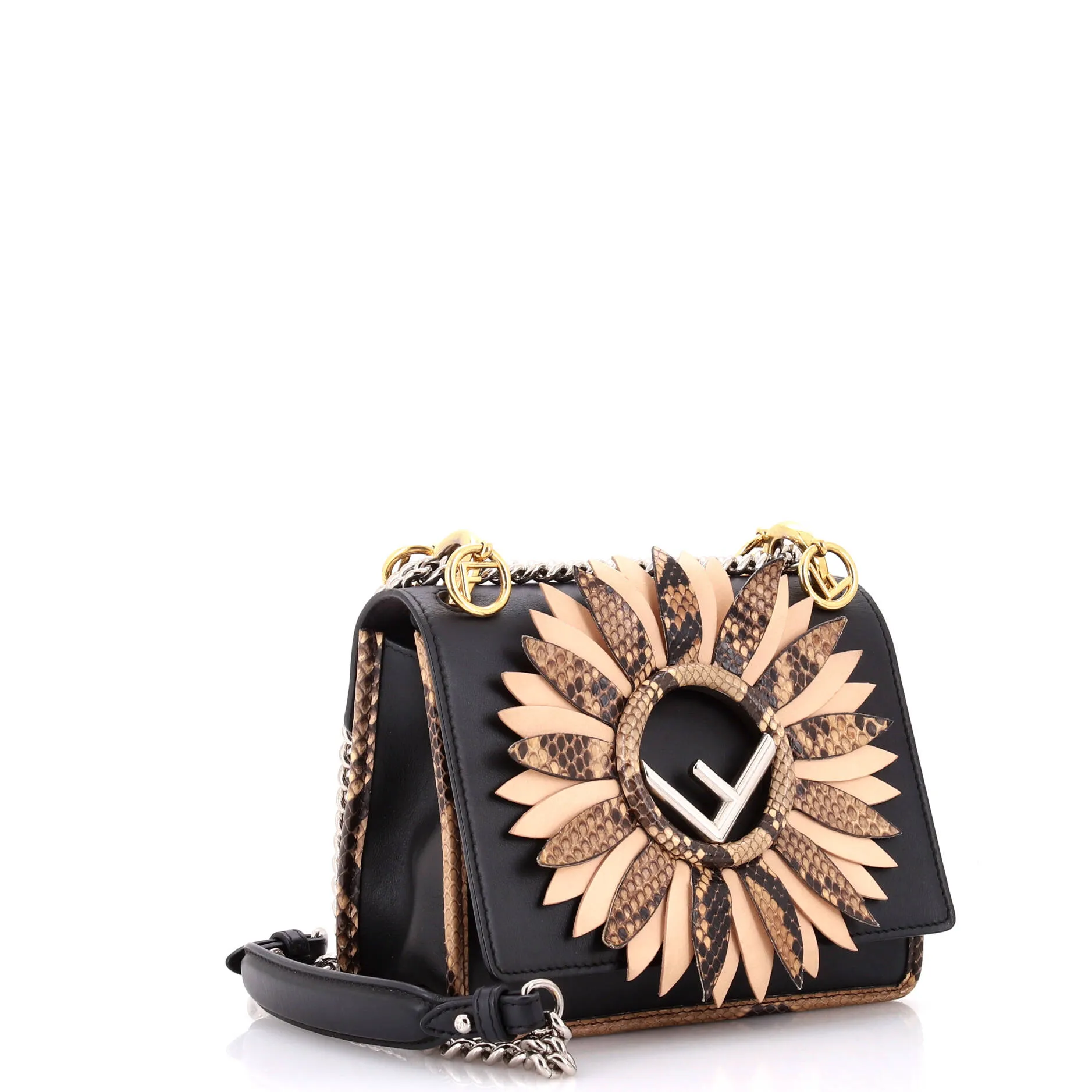 Kan I F Shoulder Bag Embellished Leather with Python Small