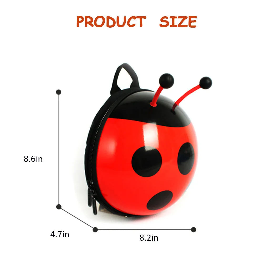 Kids Backpack with Leash Ladybug Cute Animal 3D Mini Backpacks for Kindergarten