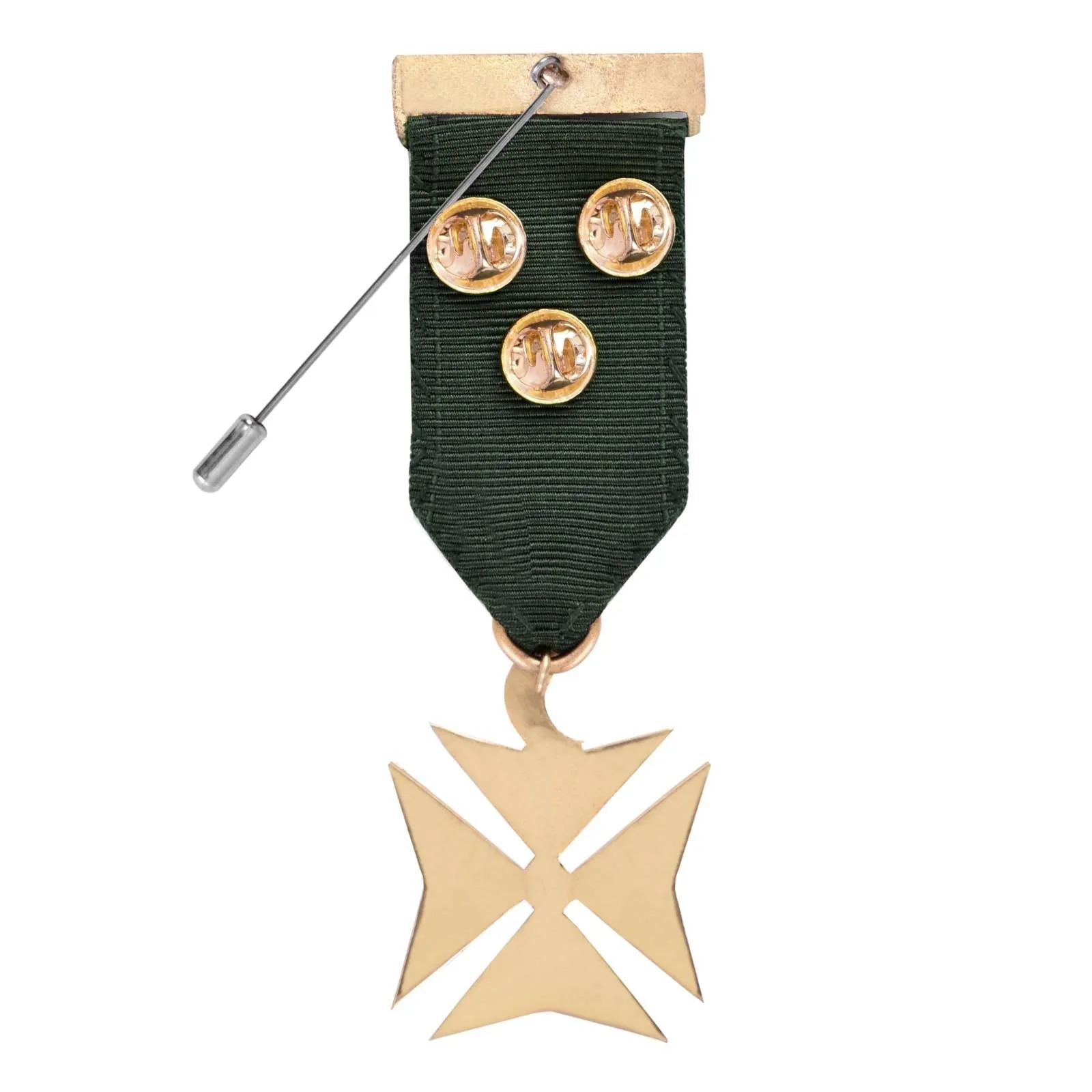 Knights Of Constantinople AMD Breast Jewel - Gold Plated With Green Ribbon