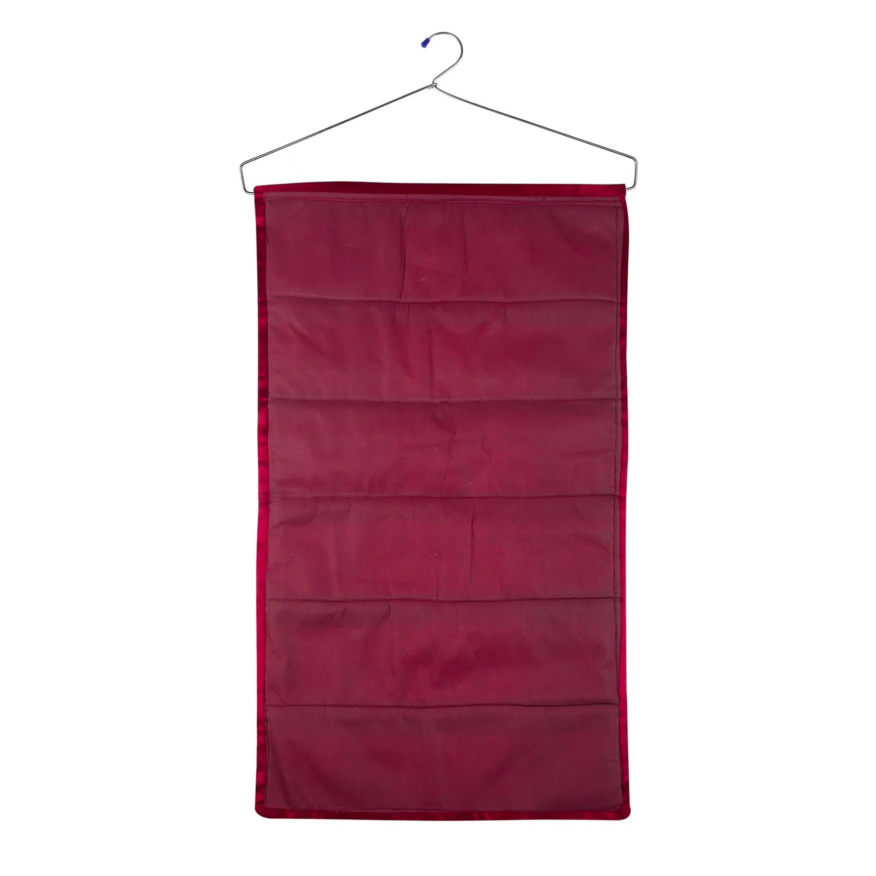Kuber Industries Hanging Organizer | Satin Storage Hanger | 6 Pocket Hanging Organizer | Storage Organizer with Hanger | Jewellery Kit | Jewellery Hanging Organizer | Maroon