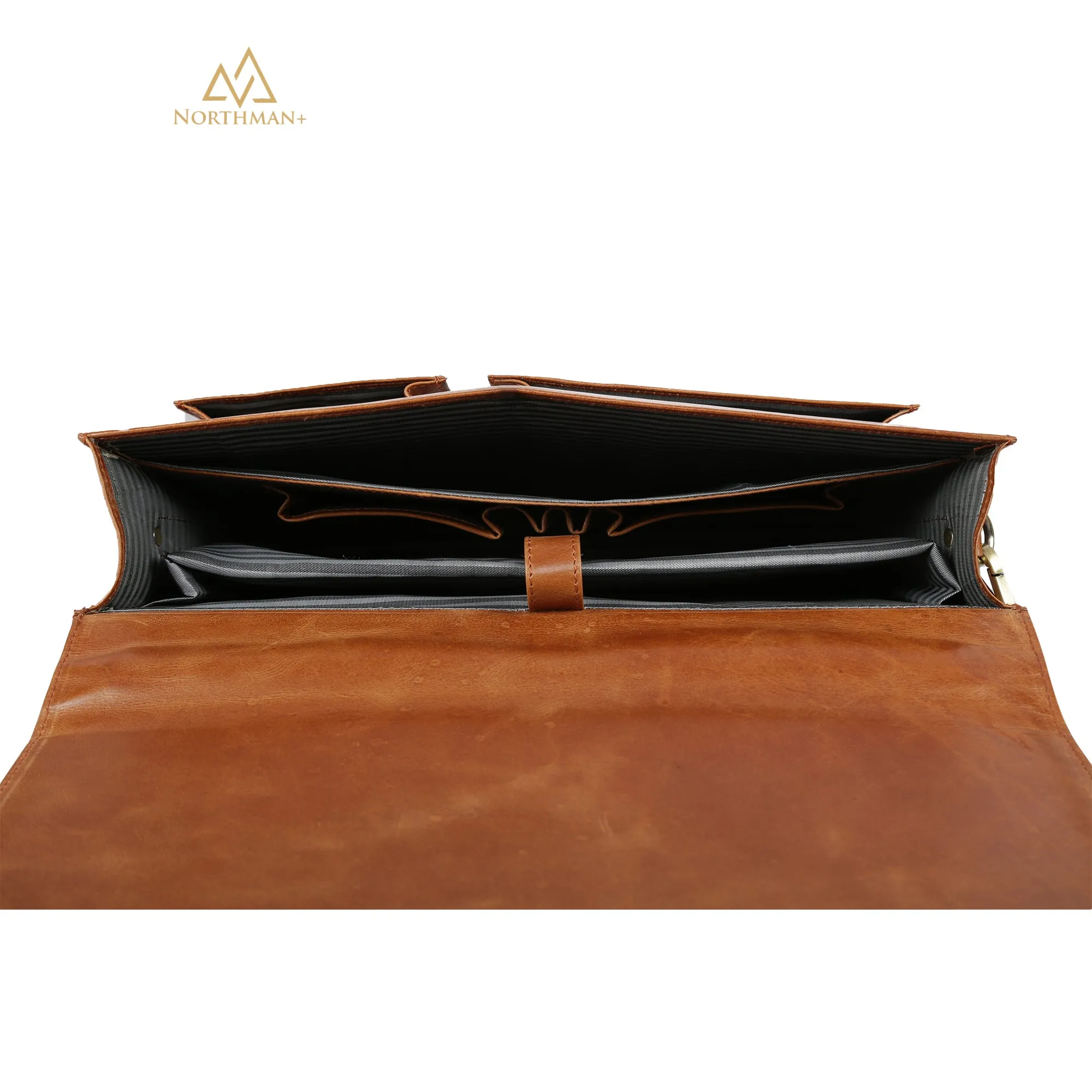 Leather Briefcase in Tan brown