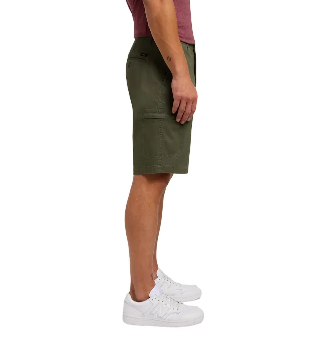 Lee Pantaloncino casual da uomo con tasche laterali 112349267 verde oliva