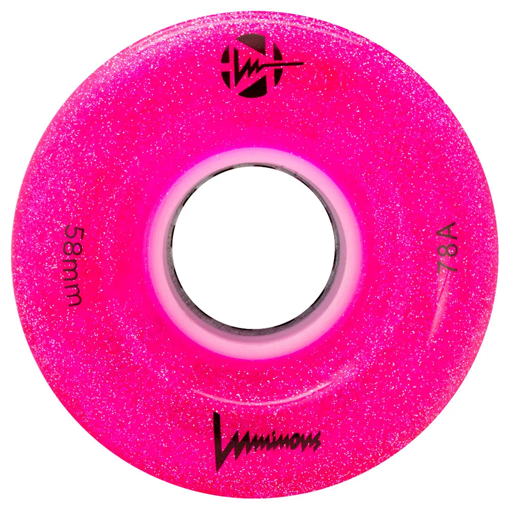 Luminous 58mm LED Glitter Light Up Quad Wheels - 4pack