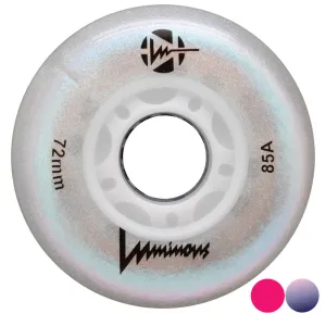 Luminous 72mm LED Glitter Light Up Inline Skate Wheels - 4 pack