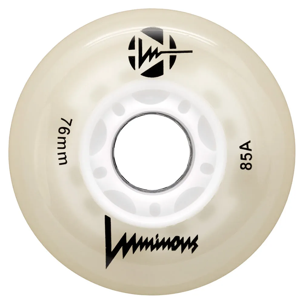 Luminous 76mm LED Glow Light Up Inline Skate Wheels - 4 pack