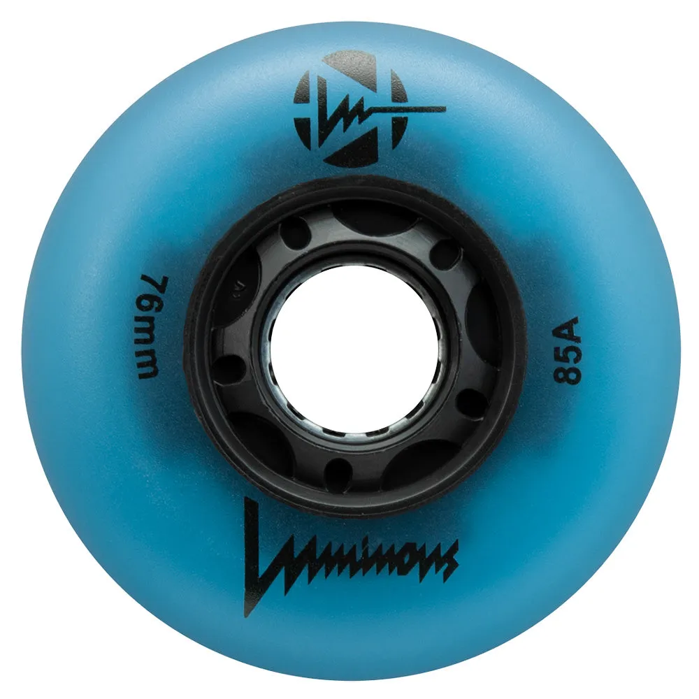 Luminous 76mm LED Glow Light Up Inline Skate Wheels - 4 pack
