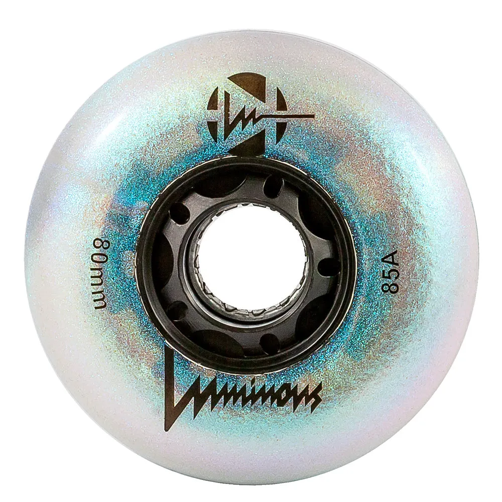 Luminous 80mm LED Glitter Light Up Inline Skate Wheels - 4 pack