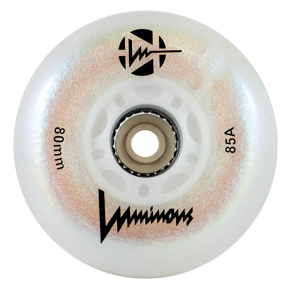 Luminous 80mm LED Glitter Light Up Inline Skate Wheels - 4 pack