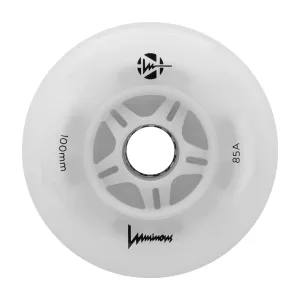 Luminous LED Inline Skate Wheels 100mm/85A - White - SOLD BY THE SINGLE WHEEL