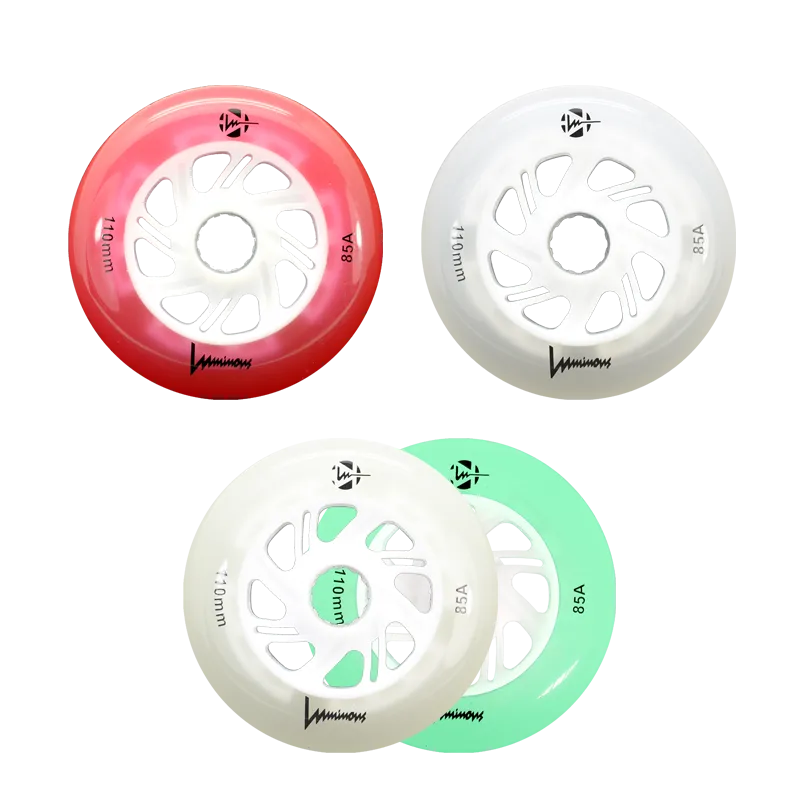 Luminous LED Inline Skate Wheels Multiple Colors 76mm 4-Pack - Sale