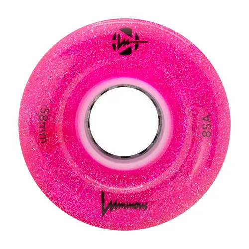 LUMINOUS LED QUAD Skate Wheels 58mm 85a - Glitter Pink - Set of 4