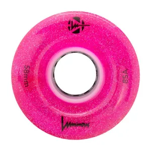 LUMINOUS LED QUAD Skate Wheels 58mm 85a - Glitter Pink - Set of 4