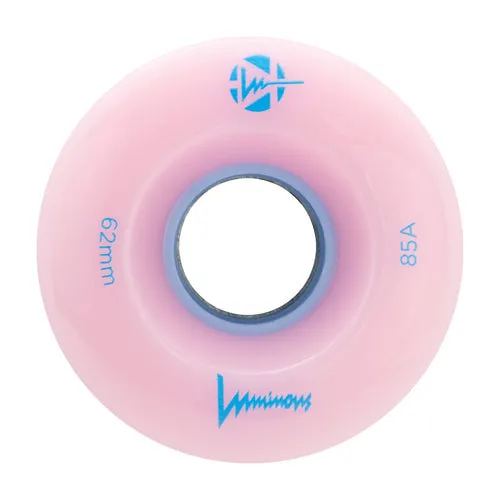 LUMINOUS LED QUAD Skate Wheels 62mm 85a - Pink - Light Blue - Set of 4