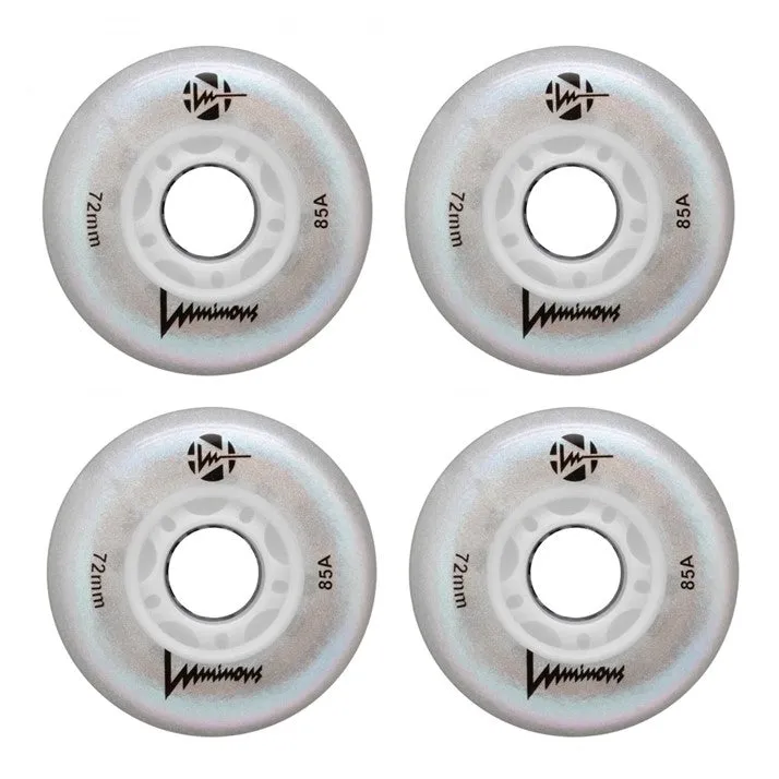 Luminous Light Up Glitter LED Inline Wheels 76mm 85A - 4 Pack