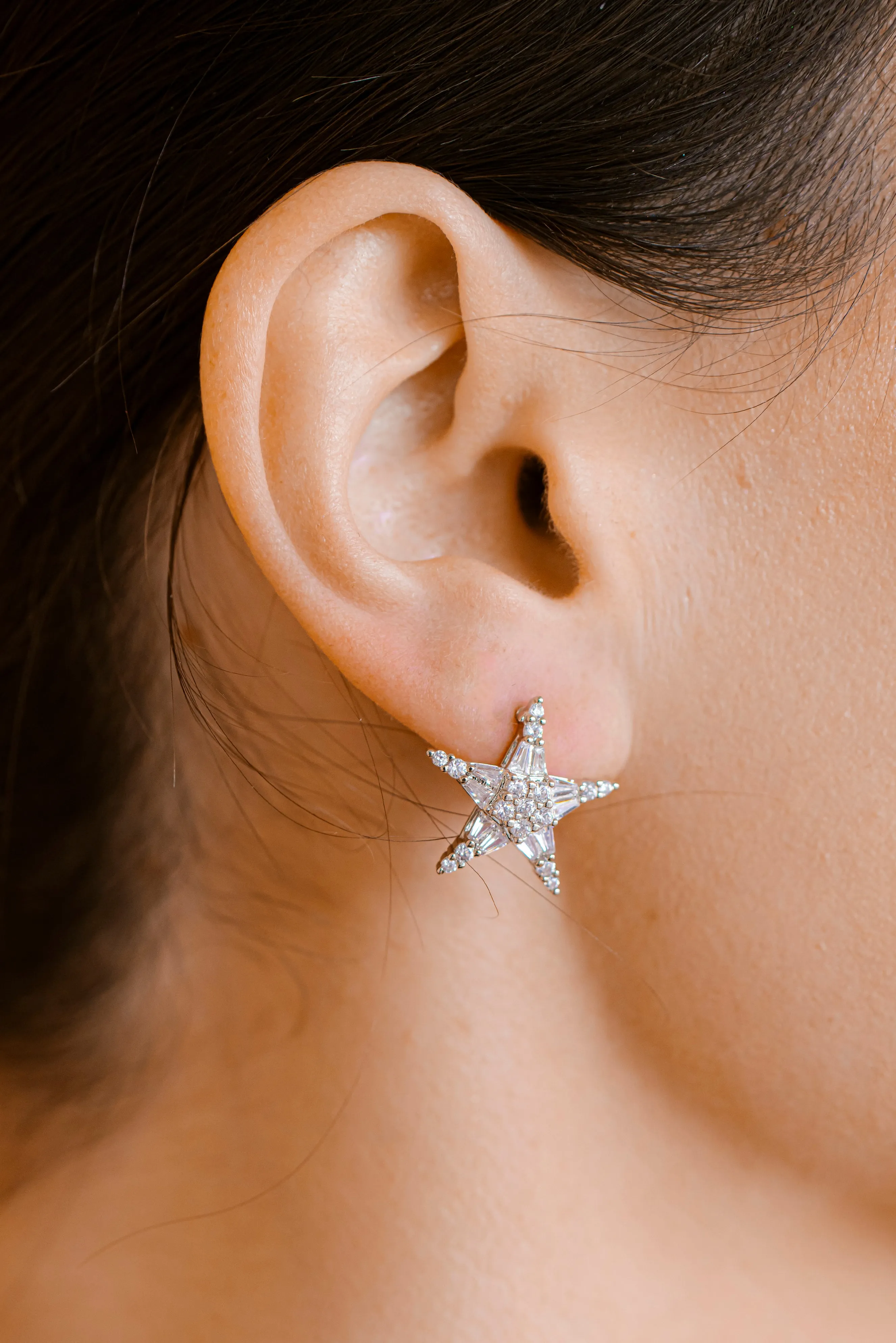 Luminous Star Earrings | Silver
