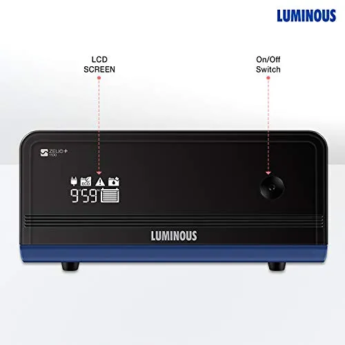 Luminous Zelio  1100 Pure Sinewave 900VA/12V Inverter for Home, Office and Shop (supports 1 inverter battery of 12V)