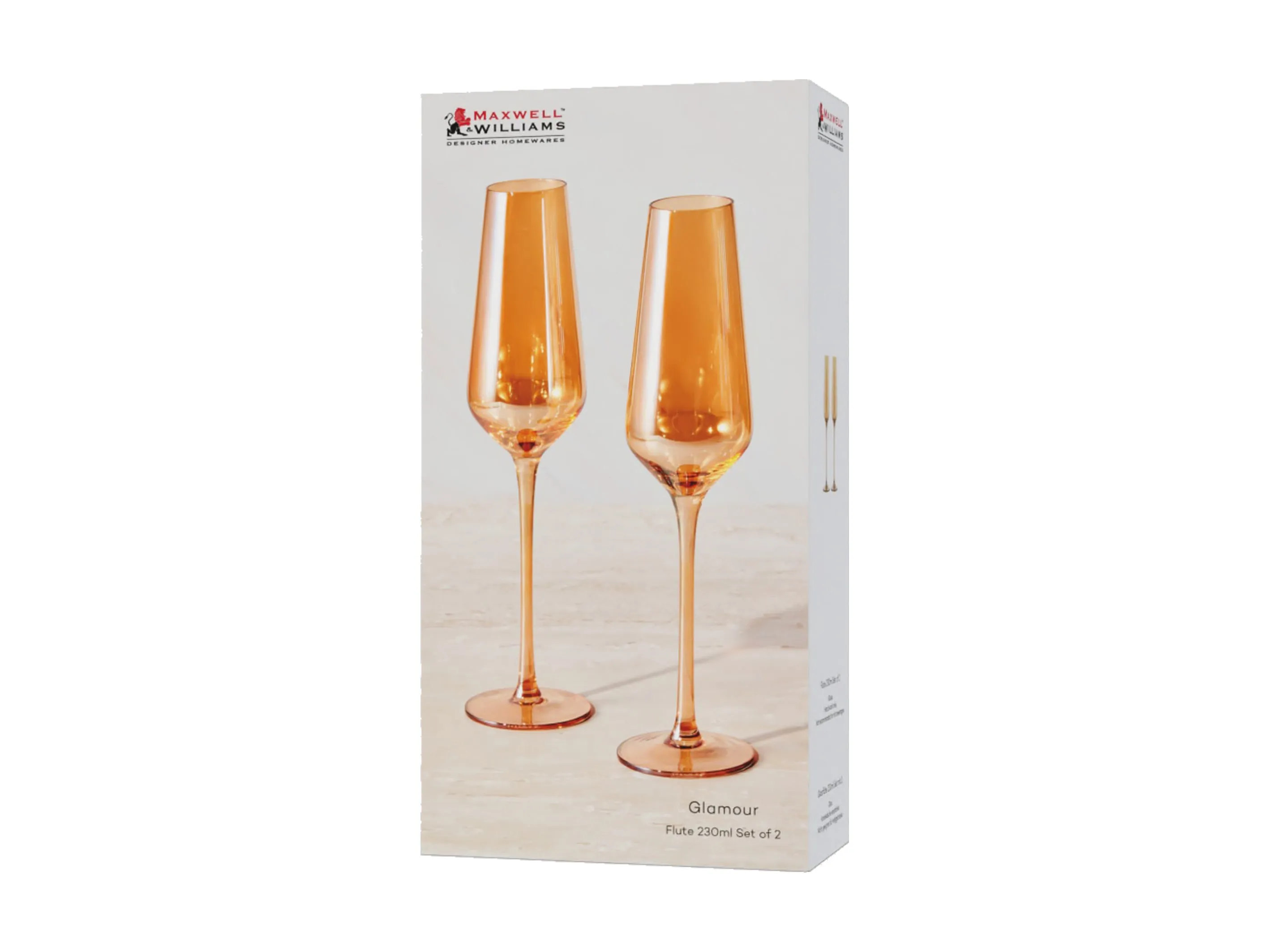 Maxwell & Williams Glamour Flute Set of 2 - Gold