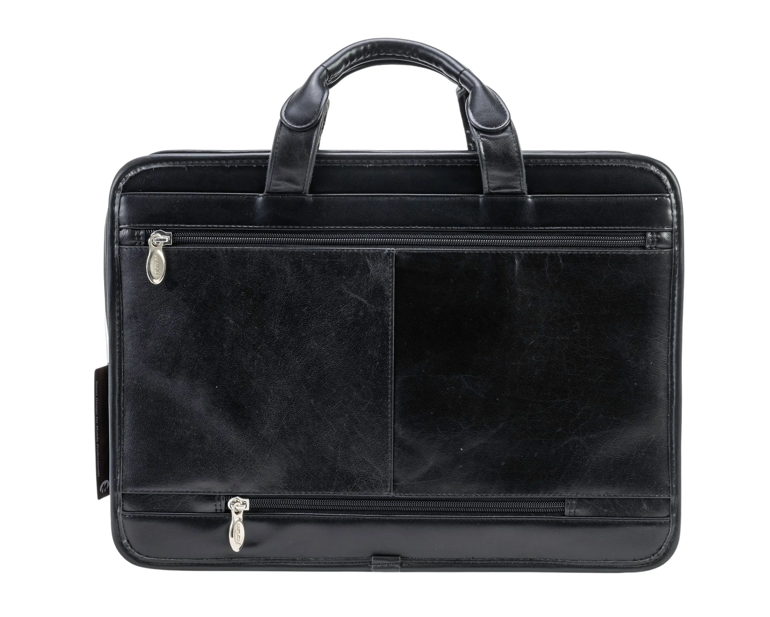 McKlein ELSTON 15" Leather Fly-Through Checkpoint-Friendly Double Compartment Laptop Briefcase