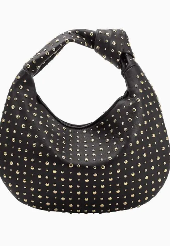 Melie Bianco - Bridgitte Large Studded Bag Black